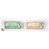 Image 1 : 1954 ONE AND TWO DOLLAR BILLS