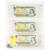 Image 1 : 1973 UNCIRCULATED 3 $1 BILLS BANK OF CANADA
