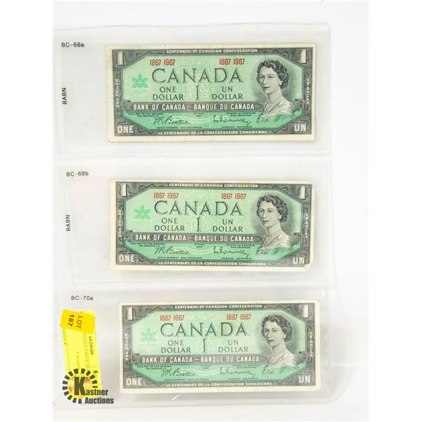 1867 1967 CANADA PAPER DOLLARS BEATTIE