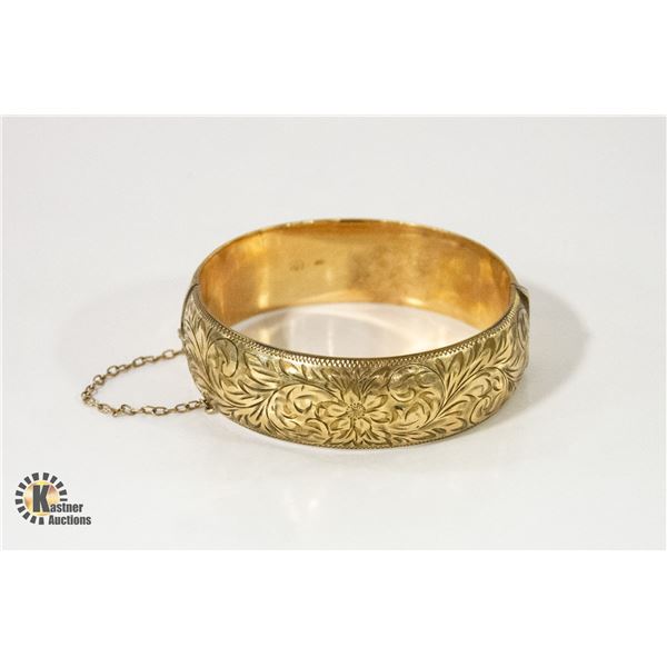 ENGRAVED VINTAGE GOLD FILLED BANGLE