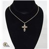 Image 1 : ESTATE 925 SILVER AMETHYST CROSS NECKLACE IN BOX
