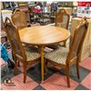 Image 1 : WOODEN TABLE + 4 CANE BACK CHEETAH PRINT CHAIRS