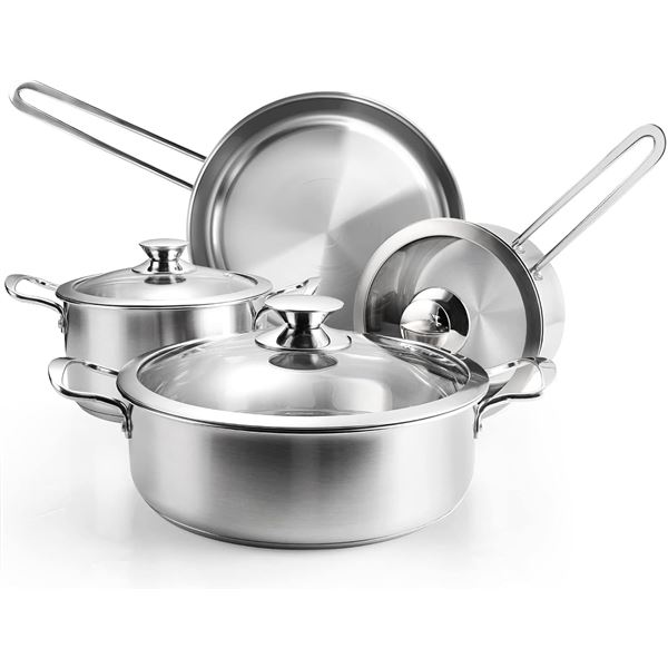 NEW WITH BOX PREMIUM STAINLESS STEEL POTS & PANS