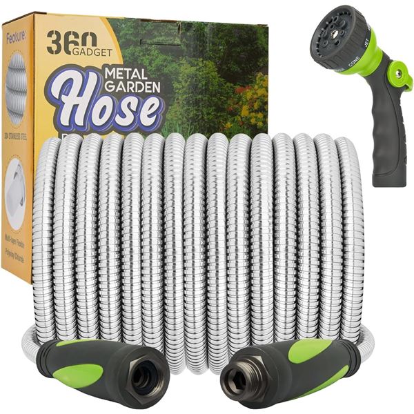 NEW 360 GADGET METAL GARDEN HOSE PRO 100FT