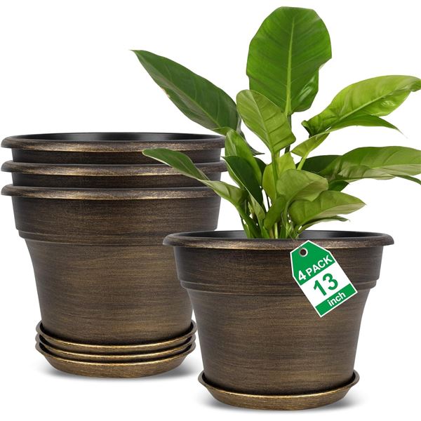 NEW PACK OF 4 FODETYFF PLANT PLANTERS POTS