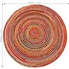 Image 2 : NEW CHINDI JUTE ROUND 6' MULTICOLOUR RUG