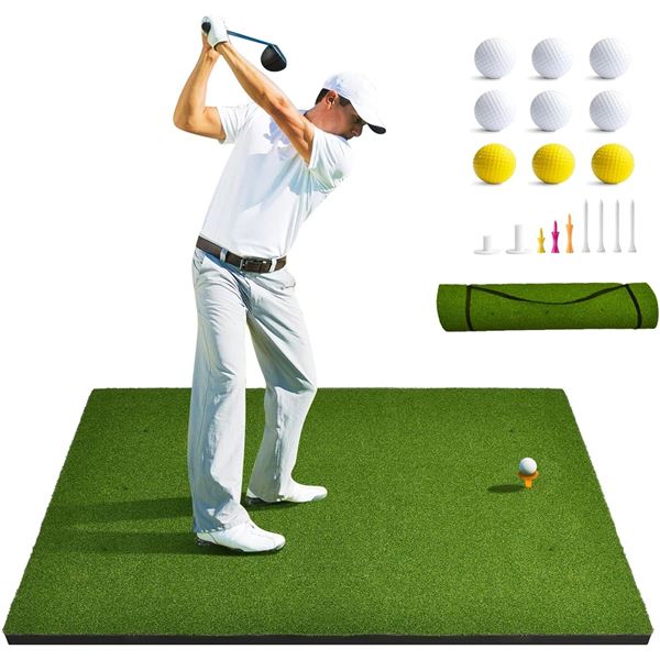 NEW WITH BOX 5 X 4' GOLF HITTING MAT & ACCESSORIES