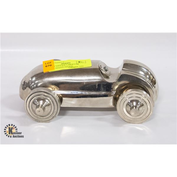 ESTATE VINTAGE LARGE CAR METAL STATUE-ESTATE