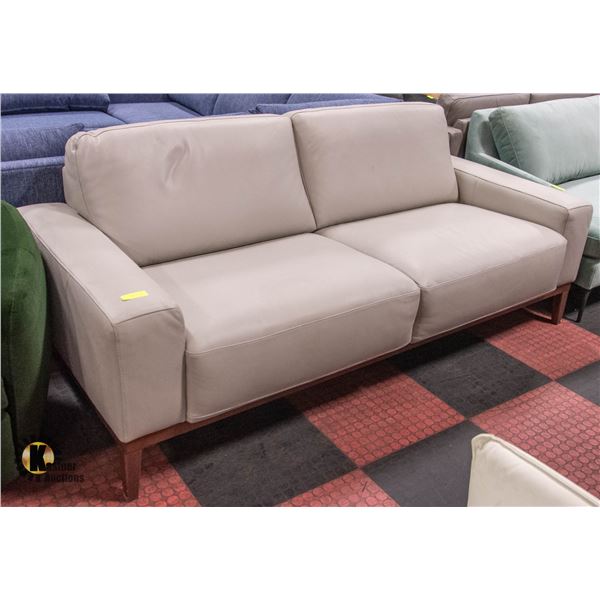 SHOWHOME COOL GRAY MODERN LEATHER SOFA