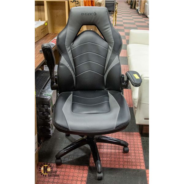 BLACK AND GREY EMERGE GAMING CHAIR