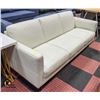 Image 1 : SHOWHOME WHITE LEATHERETTE SOFA 81" X 35" X 34"