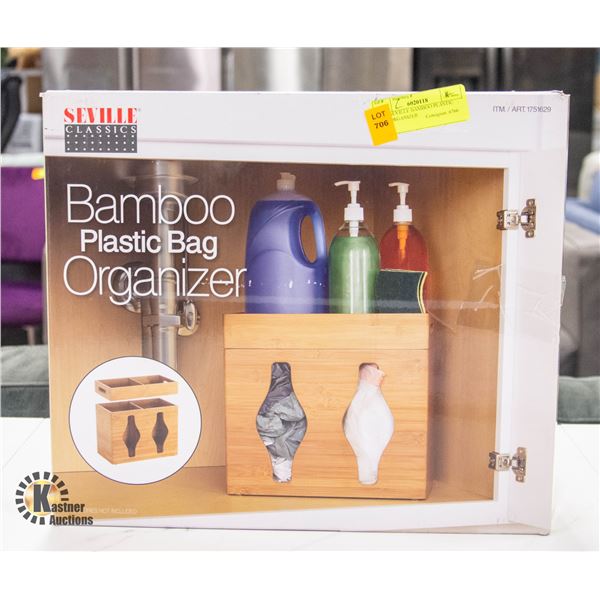 NEW SEVILLE BAMBOO PLASTIC BAG ORGANIZER