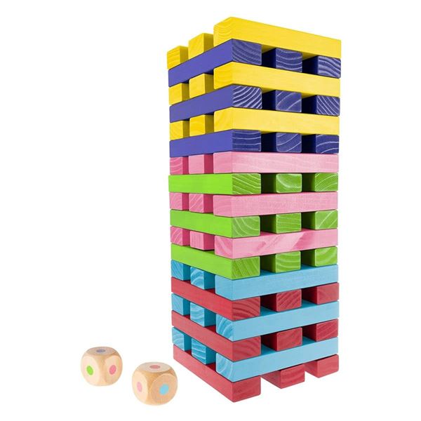 HEY! PLAY! CLASSIC GIANT WOODEN BLOCKS TOWER STACK