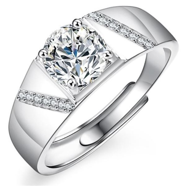 2 CT GRA CERTIFIED MENS MOISSANITE 925 SILVER