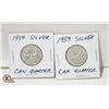 Image 1 : 2 1959 SILVER CANADIAN QUARTERS