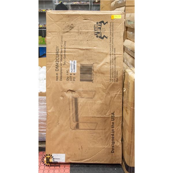 SHOWHOME 42 INCH METAL DESK WITH CURVED TOP