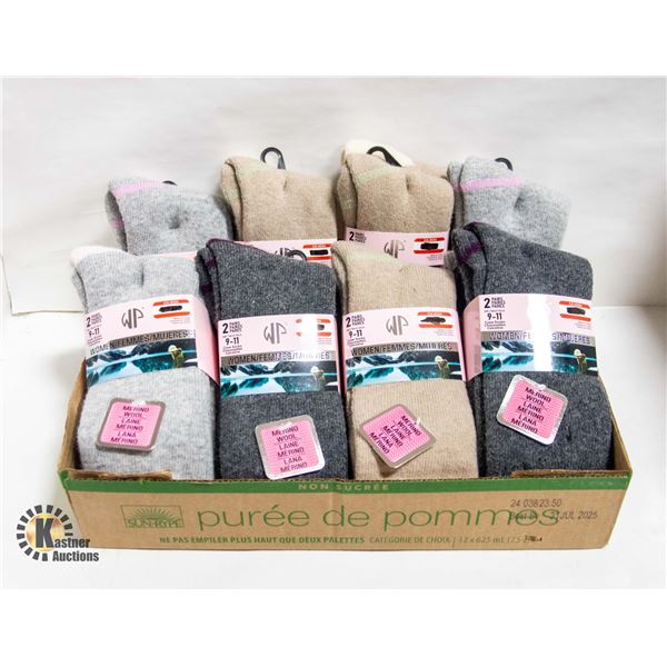 NEW 18 PAIR WOMENS MERINO WOOL SOCKS
