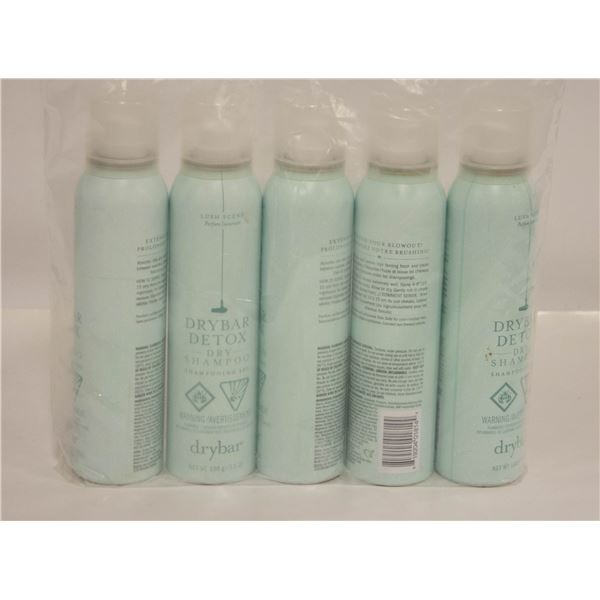 LOT OF 5 DRYBAR DETOX DRY SHAMPOO 100G PER CAN