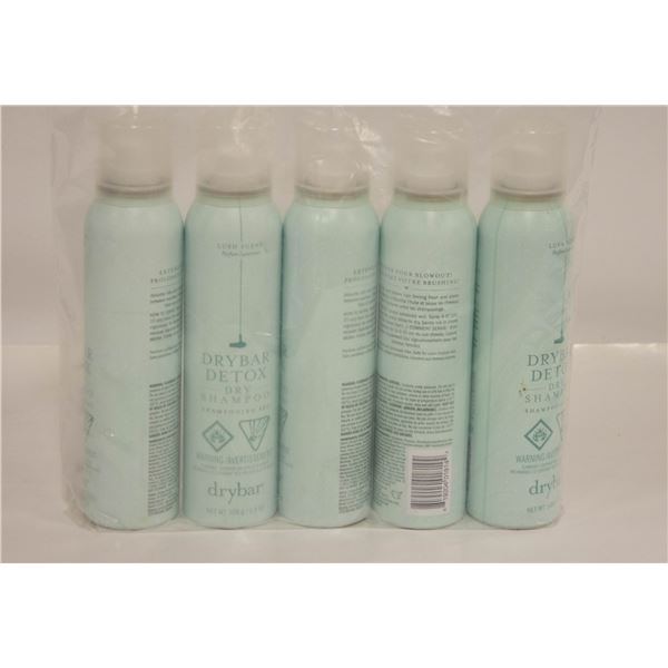 LOT OF 5 DRYBAR DETOX DRY SHAMPOO 100G PER CAN
