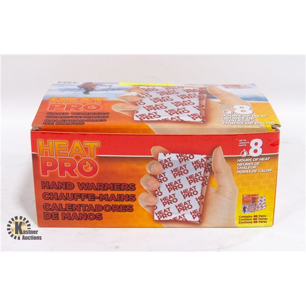 NEW 40 PAIRS OF HEAT PRO ADHESIVE HAND WARMERS