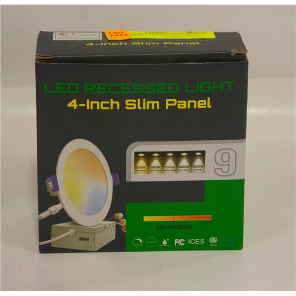 PACK LED RECESSEO LIGHT WITH 4" SLIM PANEL