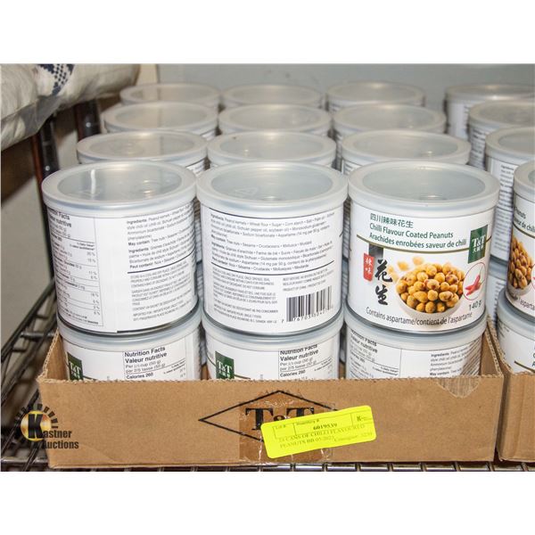 24 CANS OF CHILLI FLAVOURED PEANUTS BB 05/2023