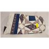 Image 1 : QUEEN SIZE BLUE STAR PATCHWORK QUILT-ESTATE
