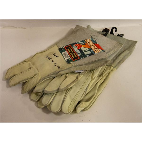 3 PAIRS SIZE 10, 11, 12 LEATHER WELDING GLOVES