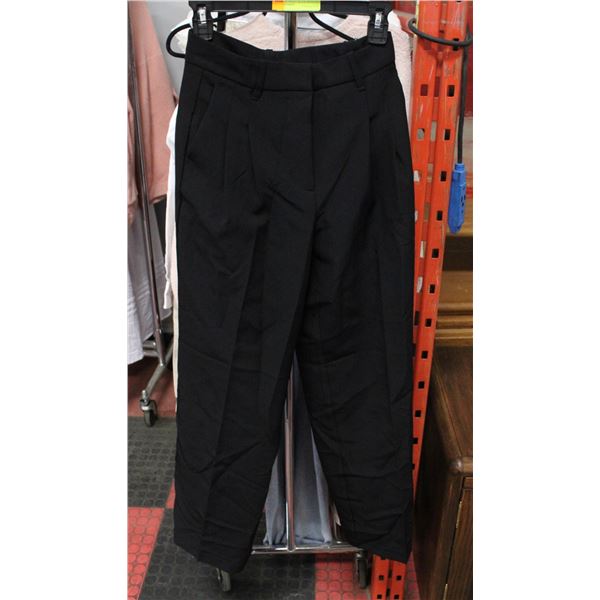 MENS XSMALL BLACK DRESS PANTS UNHEMMED