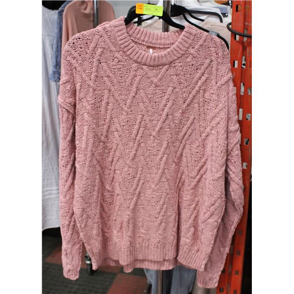 LADIES SIZE SMALL PINK SWEATER