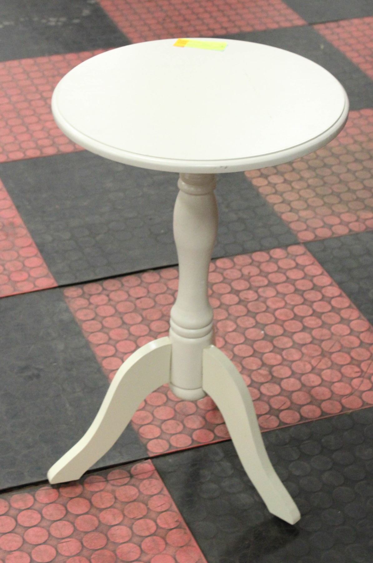 SMALL ROUND WOOD TABLE 15 X 24 INCHES - ESTATE