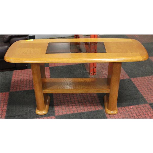SOLID WOOD AND GLASS CONSOLE TABLE 47 X 18 X 26"