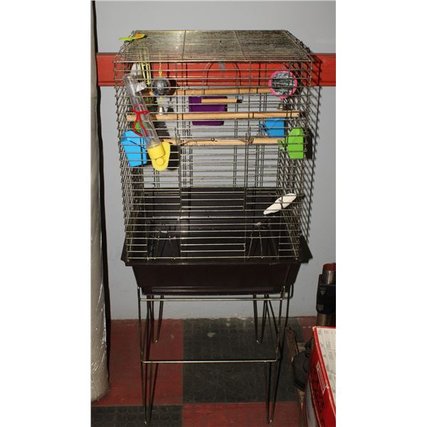 BIRDCAGE 19"X19"X27" & STAND 22" HIGH