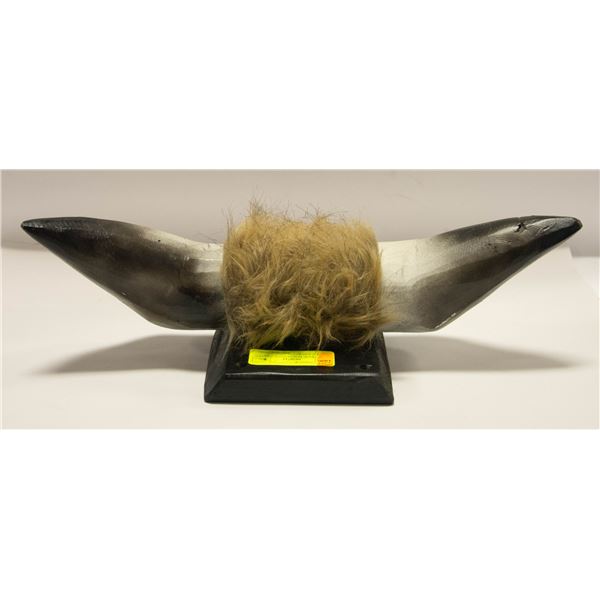 COAT HOOK HORNS HAND CARVED FROM SOLID WOOD