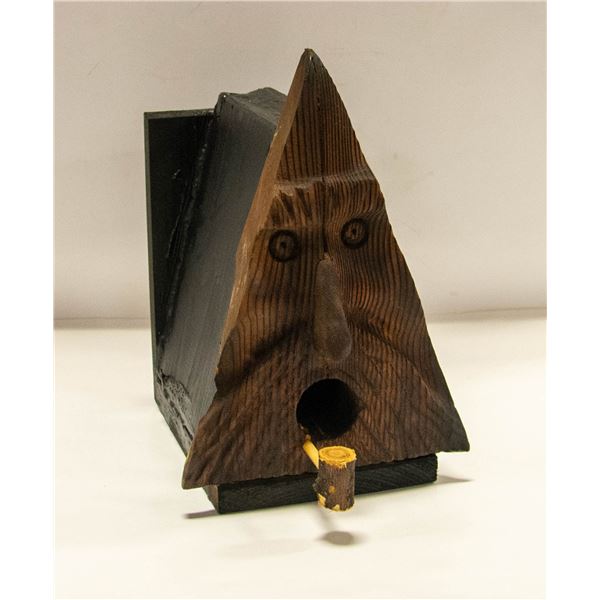 WHIMSICAL WOOD SPIRIT BIRDHOUSE SOLID WOOD