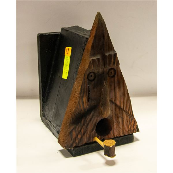 WHIMSICAL WOOD SPIRIT BIRDHOUSE SOLID WOOD