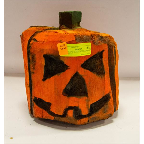 CHAINSAW CARVED HALLOWEEN PUMPKIN