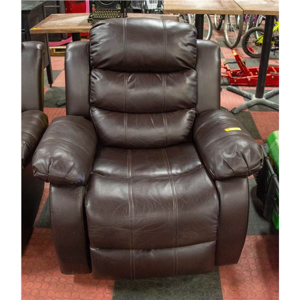 LEATHER RECLINING CHAIR WITH SWIVEL