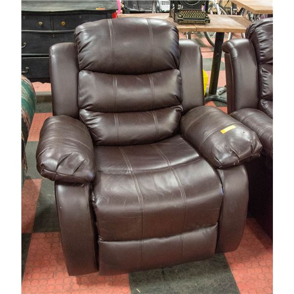 LEATHER RECLINING CHAIR WITH SWIVEL