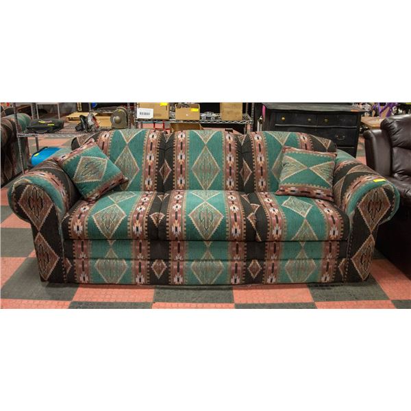 ESTATE NAVAJO STYLE PRINT FABRIC 3-SEAT SOFA