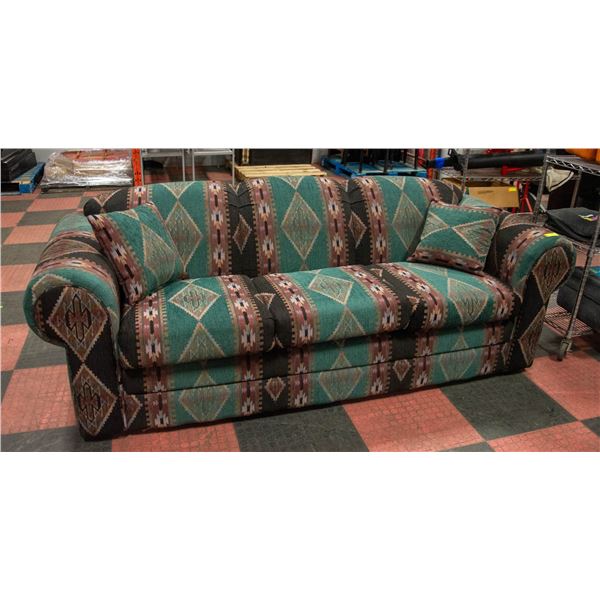 ESTATE NAVAJO STYLE PRINT FABRIC 3-SEAT SOFA