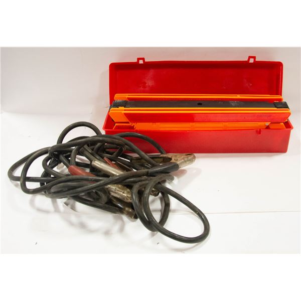 LOT OF BOOSTER CABLES SOLD WITH TRAFFIC TRIANGLES