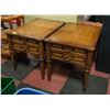 Image 1 : 2 WOODEN END TABLES H-21.25" W-20.5" L-28"