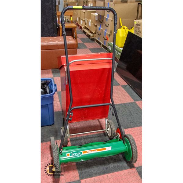 GREEN MANUAL PUSH MOWER SCOTTS CLASSIC 20"