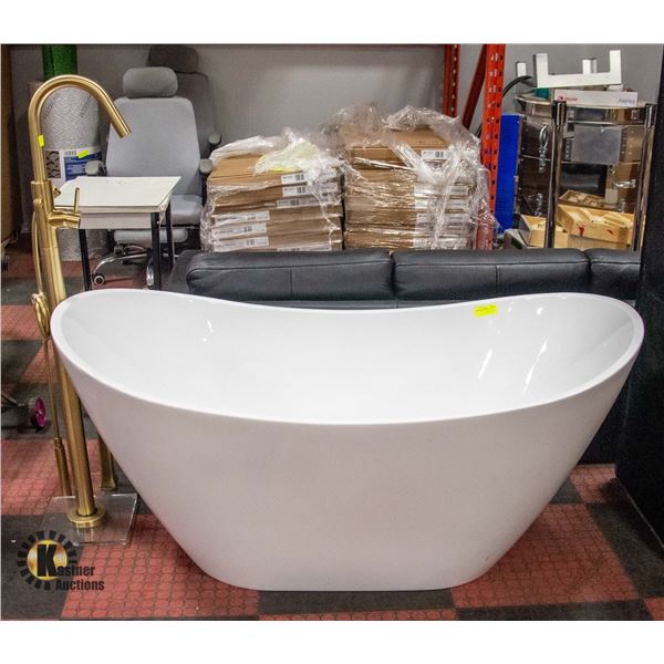 FLOOR MODEL WHITE TUB (FAUCETS ARE NOT CURRENTLY