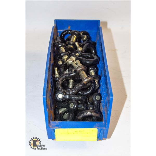 PARTS BIN WITH 35 SHACKLES
