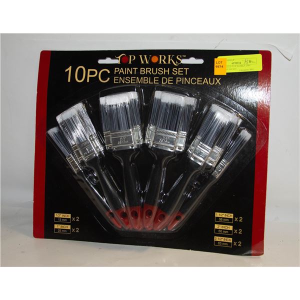 NEW SEALED TOP WORKS 10PC PAINT BRUSH SET