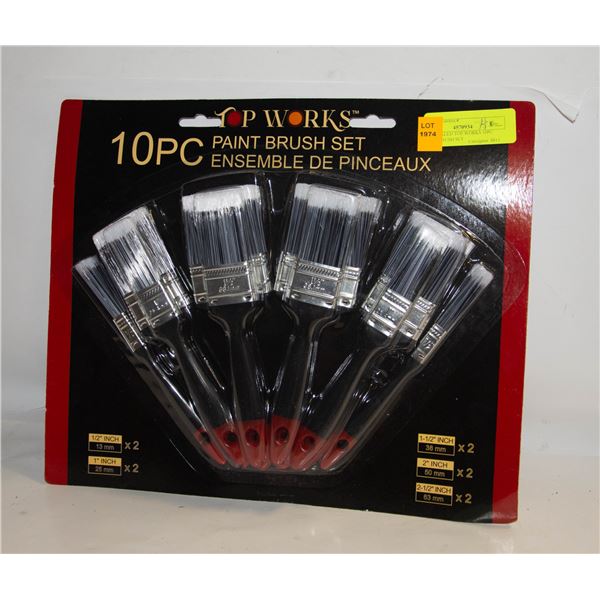 NEW SEALED TOP WORKS 10PC PAINT BRUSH SET