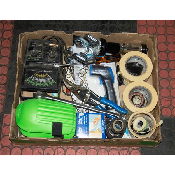 TRAY OF SHOP MISCELLANEOUS/TOOLS