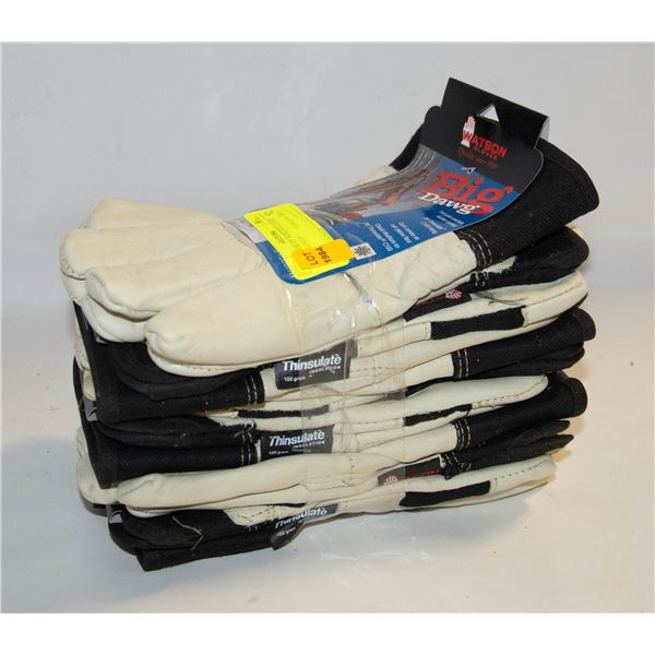 6 NEW PAIR OF WINTER LINED WORK GLOVES
